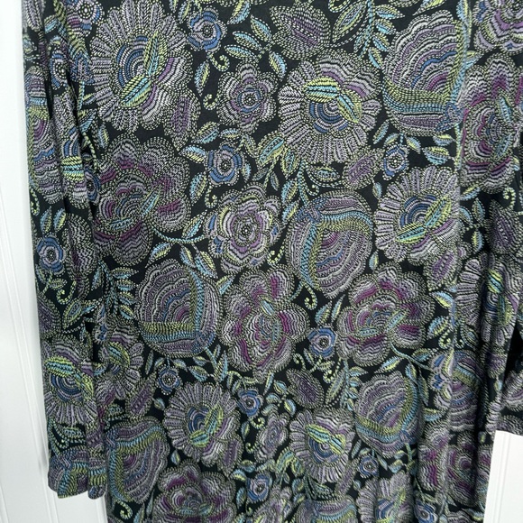 J Jill Top Large Multicolor Floral Paisley V-neck Stretch Casual Women - Picture 9 of 9